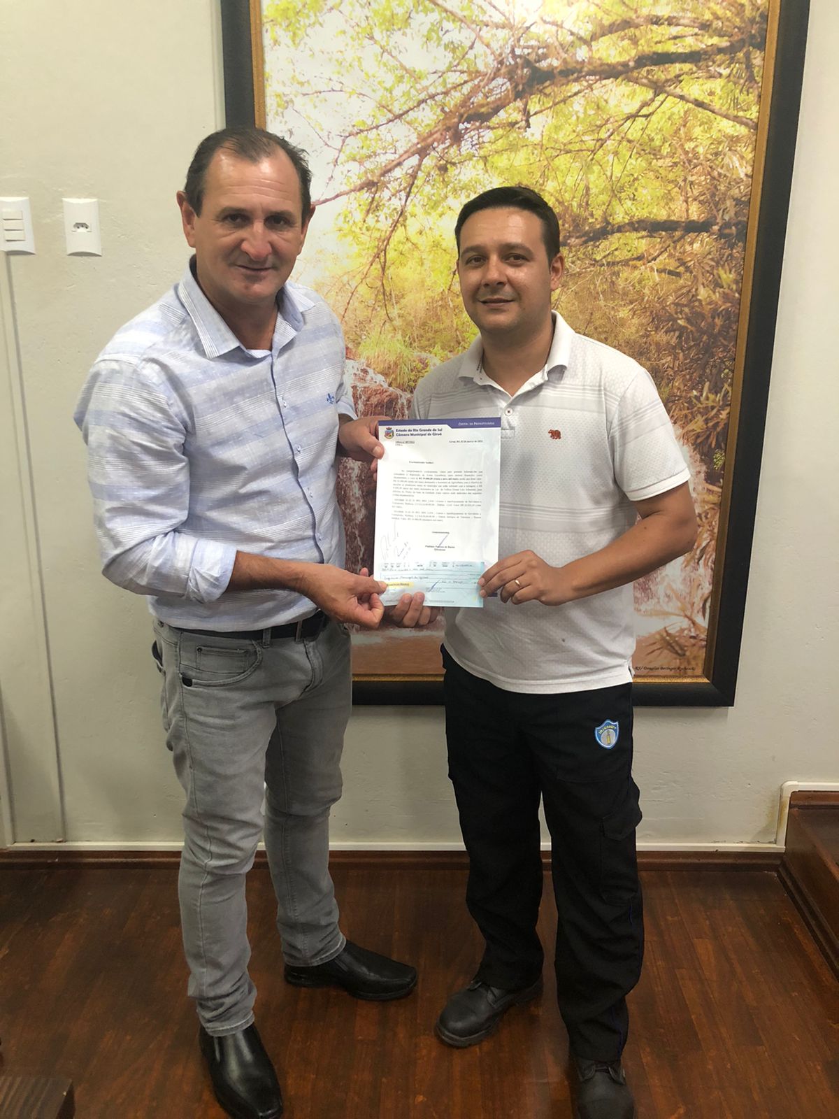 Prefeitura recebe devolução de valores da Câmara de Vereadores